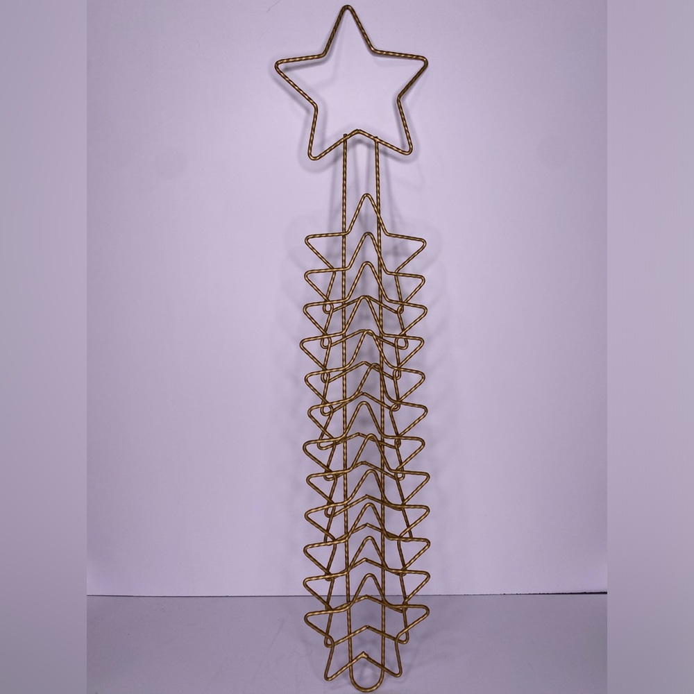 Brass tone metal holiday card holder